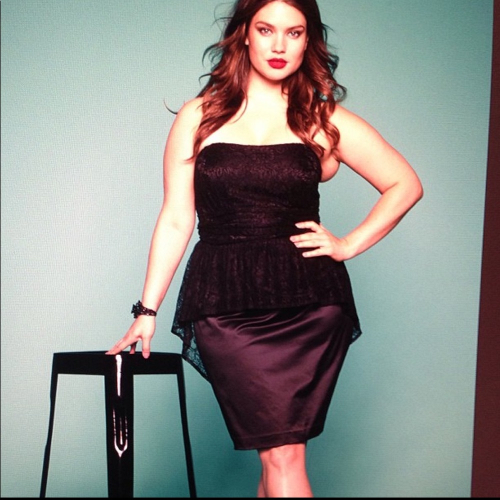 Black Satin/Lace Dress